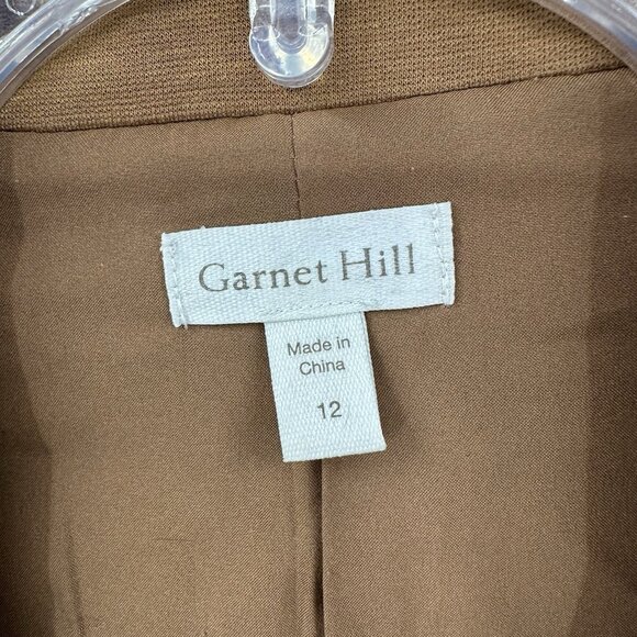 jacket blazer knit relaxed one button pockets long brown 12 - Picture 7 of 7